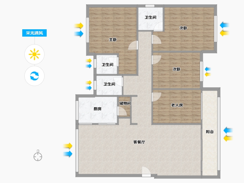 广西壮族自治区-百色市-伴山江湾-168.00-户型库-采光通风