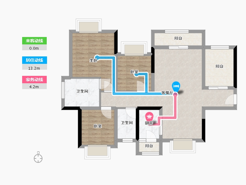 广东省-佛山市-秀丽华庭-81.72-户型库-动静线