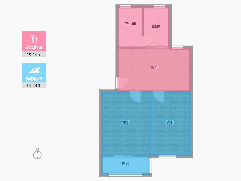 上海-上海市-华龙新苑小区-51.35-户型库-动静分区