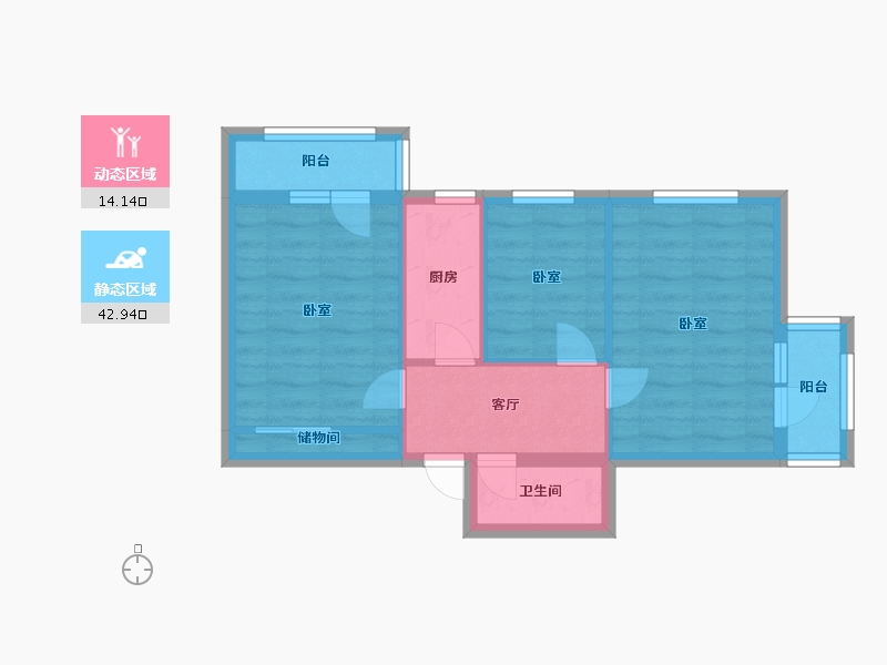 北京-北京市-昌运宫-3号楼-50.00-户型库-动静分区