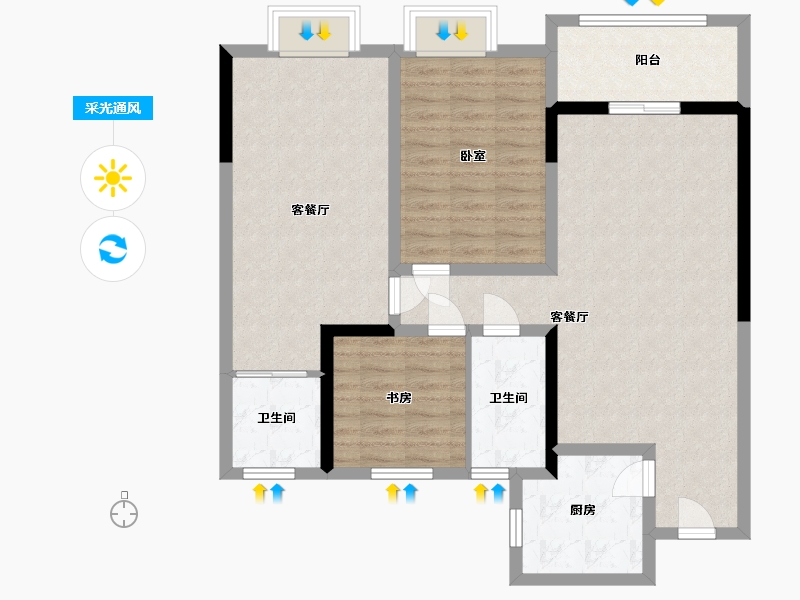 河南省-南阳市-潘河家园-98.14-户型库-采光通风