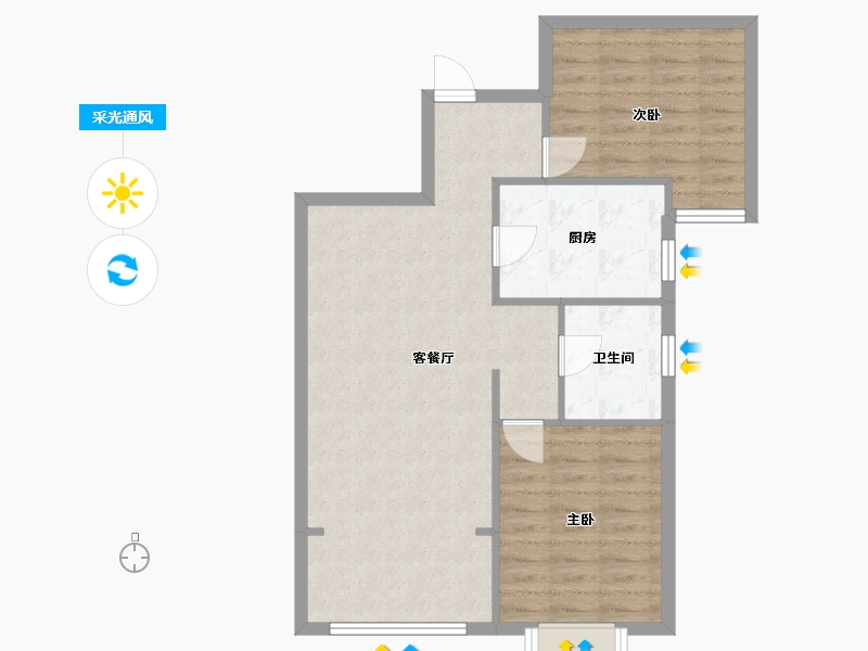 山东省-济南市-名辉豪庭-75.00-户型库-采光通风