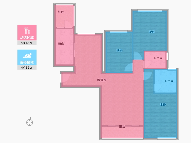 河南省-洛阳市-恒大绿洲-西区-95.00-户型库-动静分区