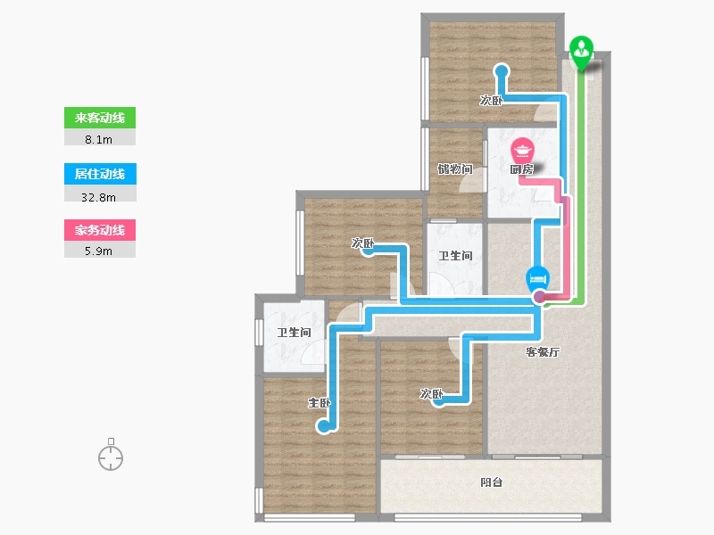 江西省-赣州市-第五大道-118.80-户型库-动静线