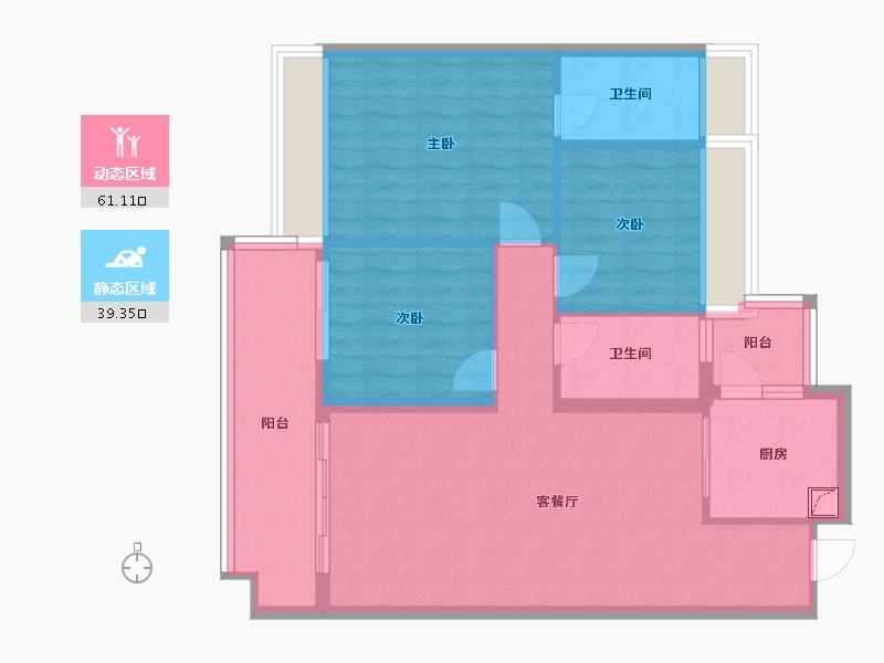 广东省-云浮市-筠城·美丽泷江-92.83-户型库-动静分区