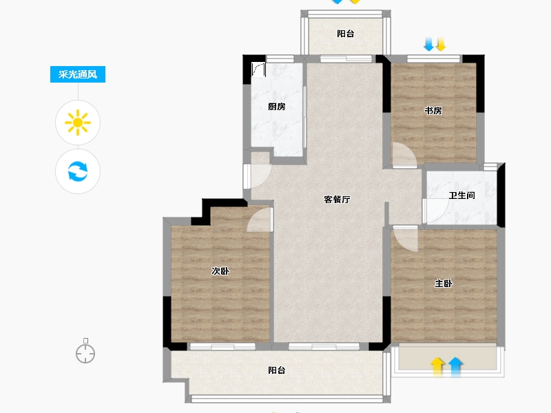 安徽省-阜阳市-远大棠悦世家-87.00-户型库-采光通风