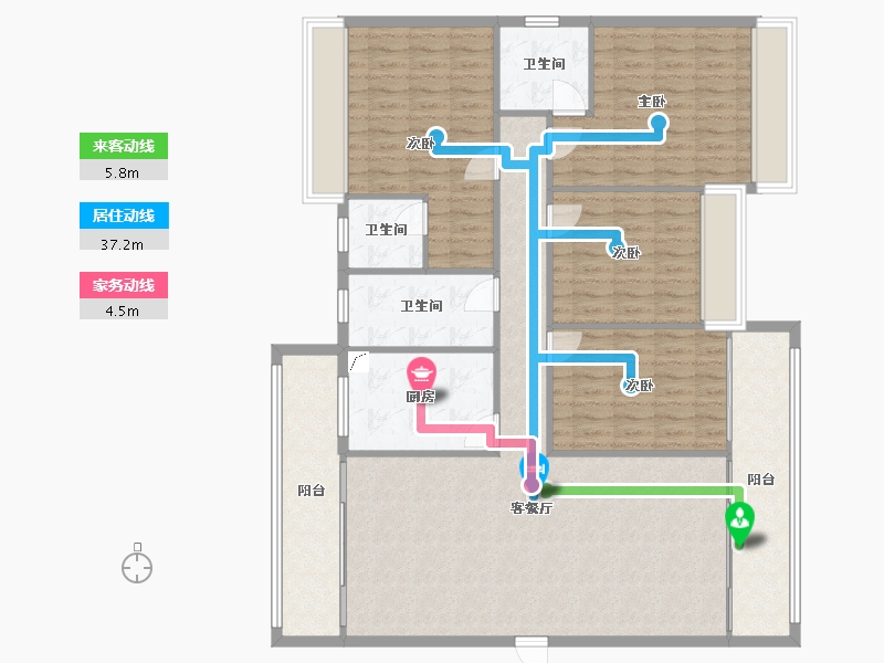 广西壮族自治区-百色市-伴山江湾-142.00-户型库-动静线