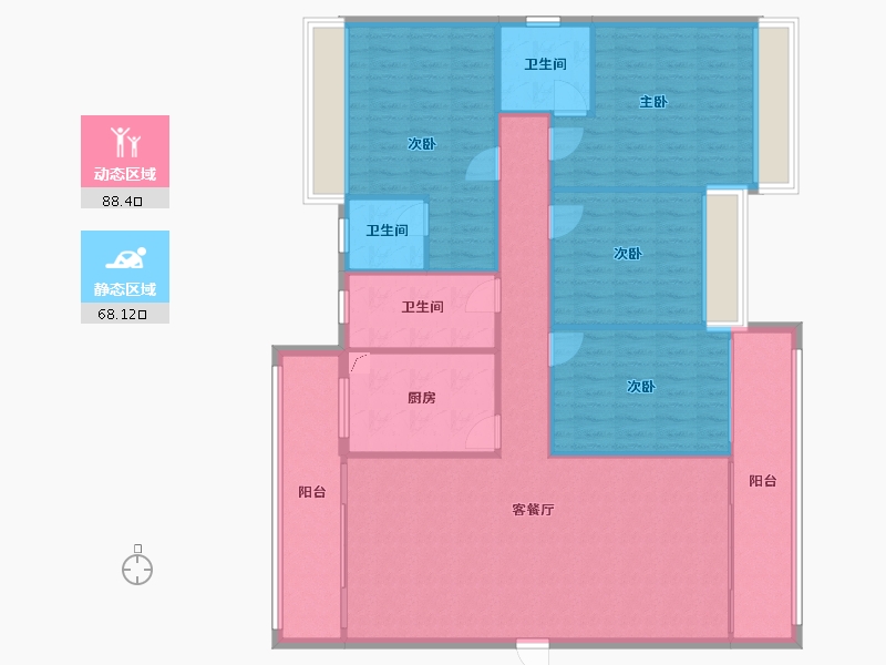 广西壮族自治区-百色市-伴山江湾-142.00-户型库-动静分区