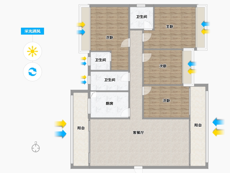 广西壮族自治区-百色市-伴山江湾-142.00-户型库-采光通风