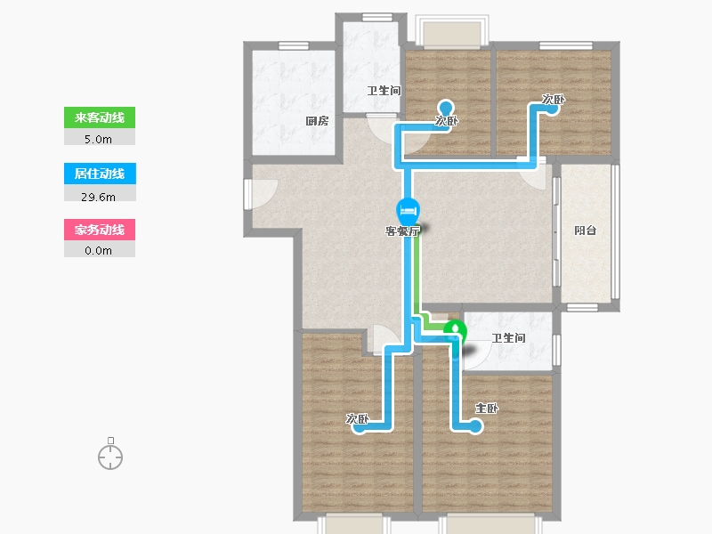 江苏省-镇江市-碧桂园中天东方骏庭-130.00-户型库-动静线