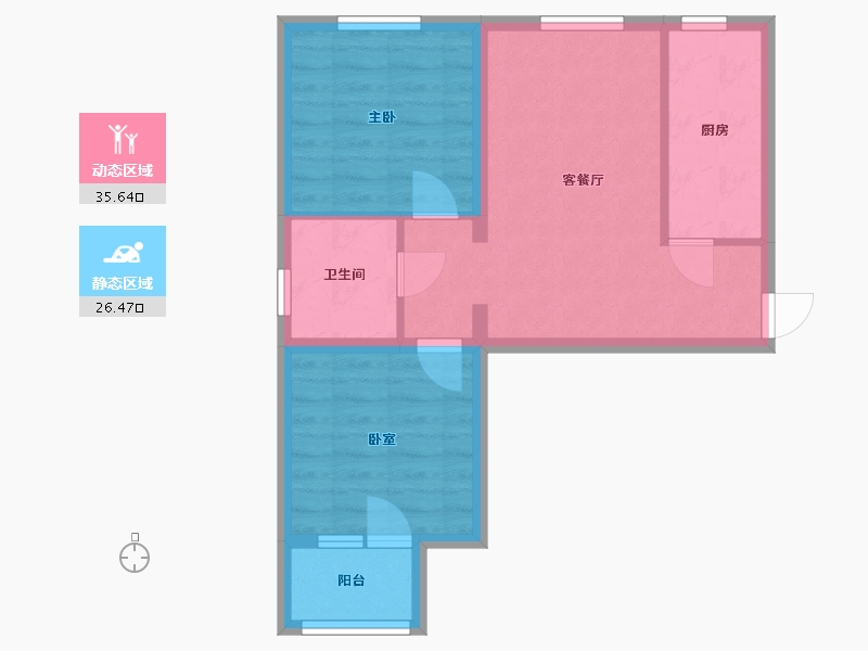 北京-北京市-浪清园-60.00-户型库-动静分区