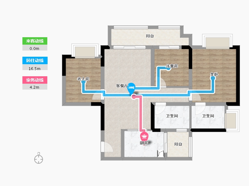 重庆-重庆市-金科联发東悦府-80.00-户型库-动静线