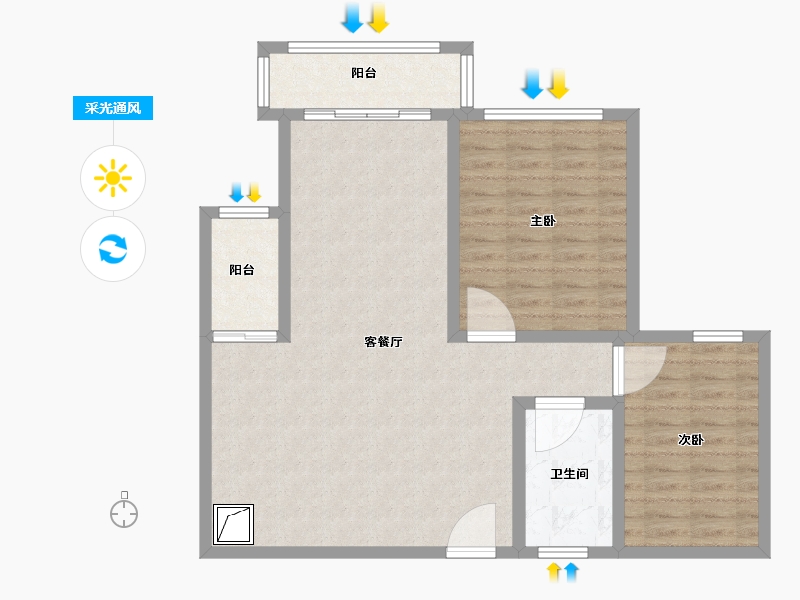 山西省-太原市-玉门花园小区-A区-86.51-户型库-采光通风