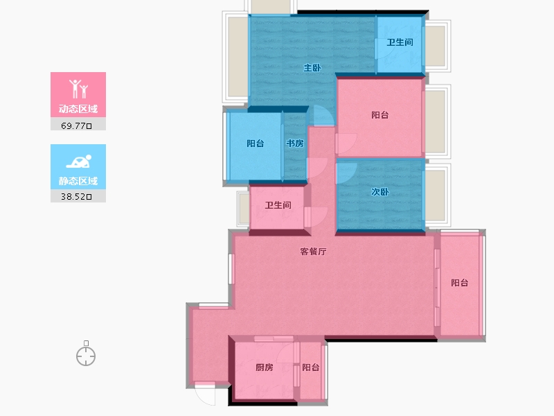 广东省-江门市-帕佳图六里-108.00-户型库-动静分区