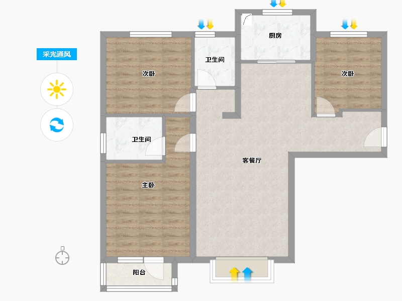 河北省-保定市-未来花郡-91.00-户型库-采光通风