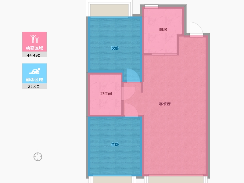 内蒙古自治区-呼和浩特市-金地名峰-72.00-户型库-动静分区