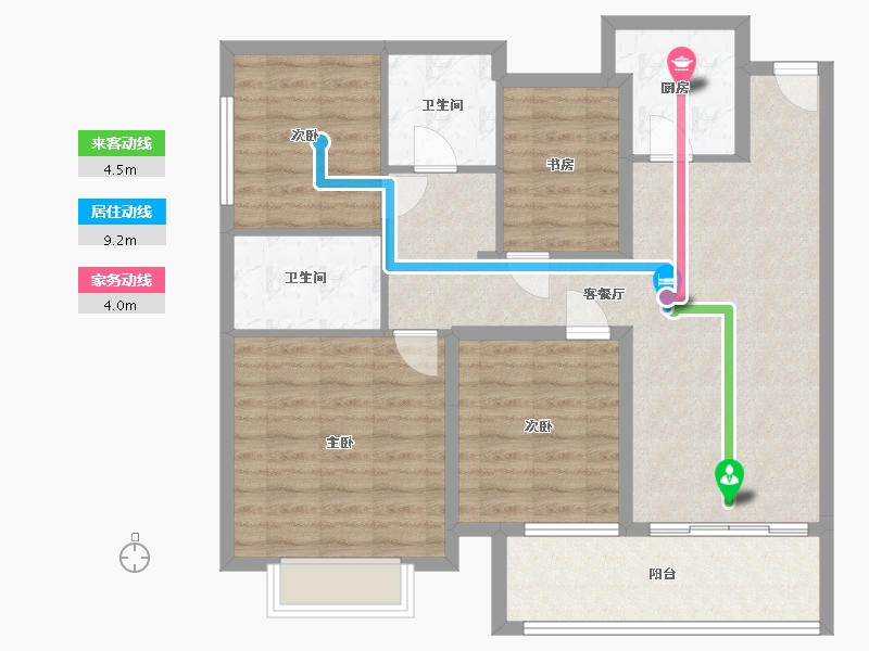 广西壮族自治区-南宁市-阳光城大唐檀境-95.00-户型库-动静线