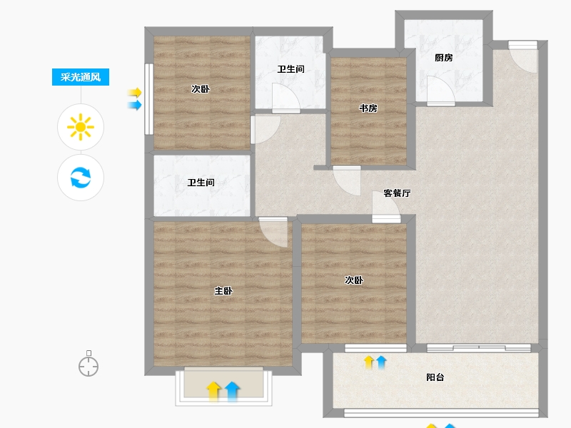 广西壮族自治区-南宁市-阳光城大唐檀境-95.00-户型库-采光通风