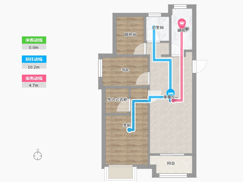 江苏省-苏州市-万科魅力花园-65.00-户型库-动静线