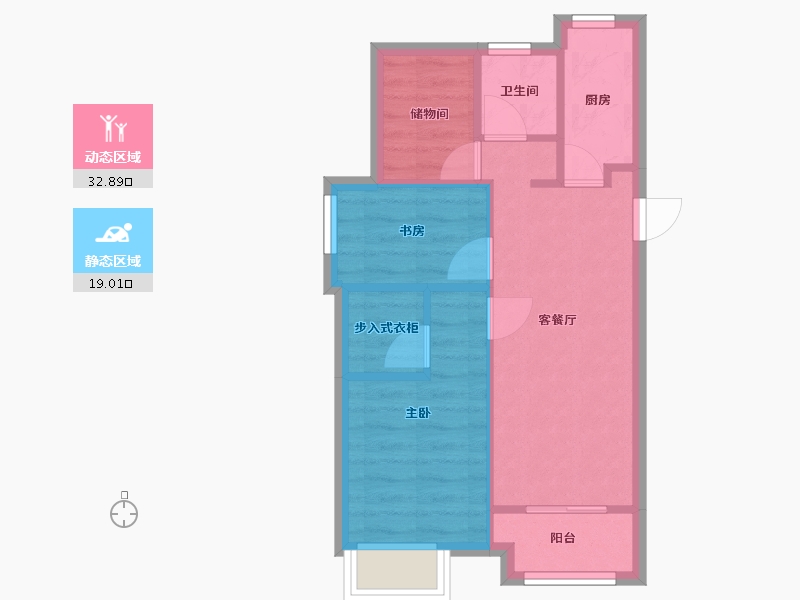 江苏省-苏州市-万科魅力花园-65.00-户型库-动静分区