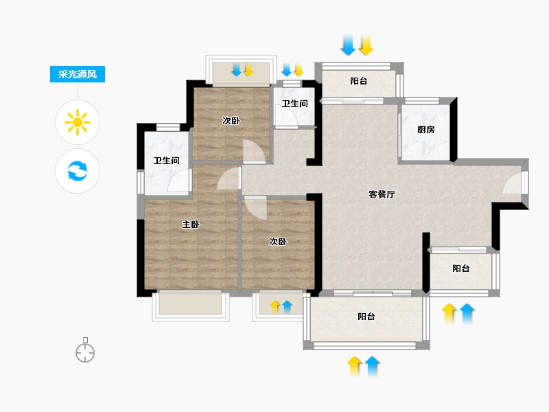 湖南省-郴州市-上品澜庭-89.00-户型库-采光通风