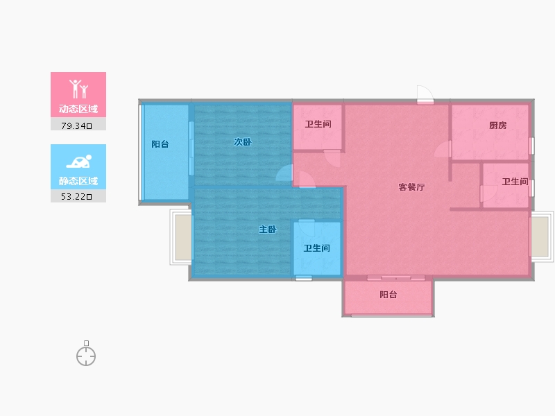 福建省-福州市-世茂璀璨天城-122.27-户型库-动静分区