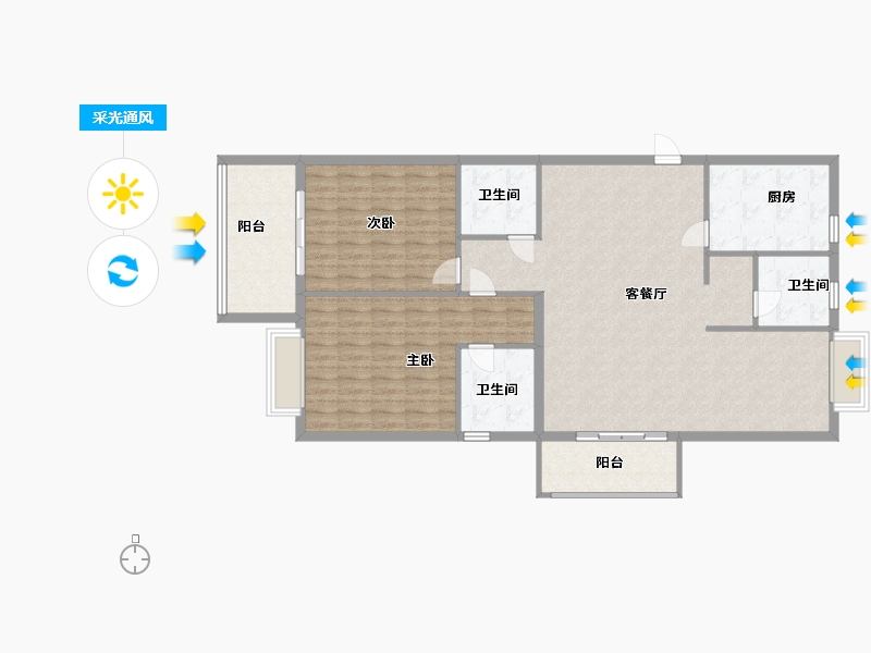 福建省-福州市-世茂璀璨天城-122.27-户型库-采光通风