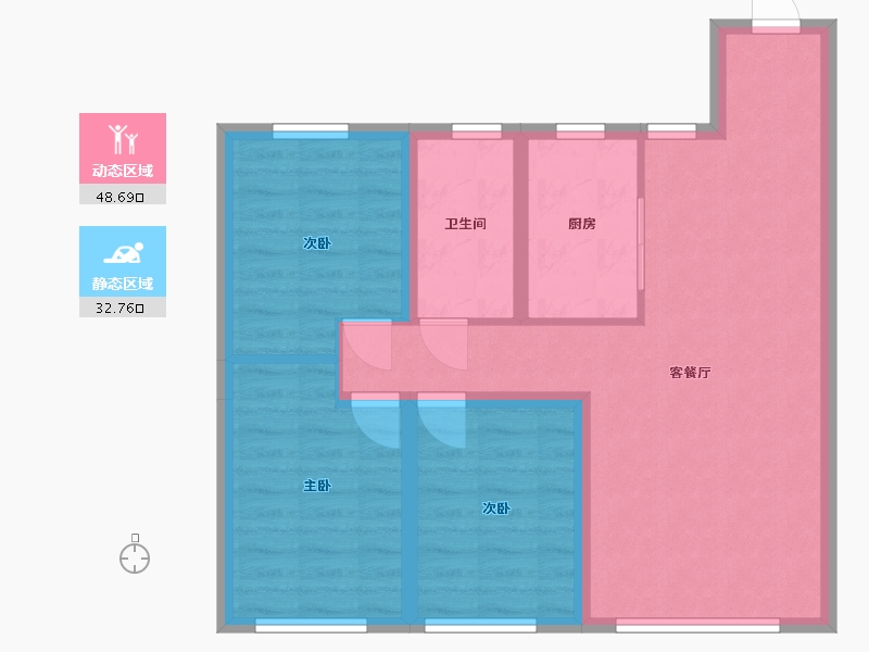 吉林省-长春市-万龙国际城三期-82.63-户型库-动静分区