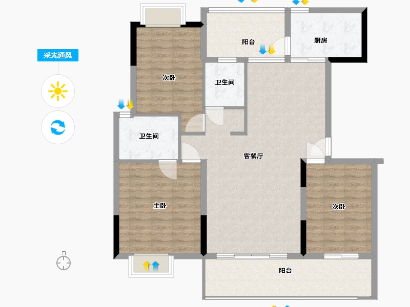 湖北省-随州市-御景南山-116.00-户型库-采光通风