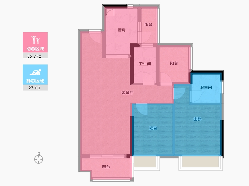 广东省-江门市-粤海壹桂府-71.00-户型库-动静分区