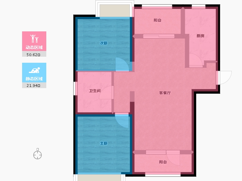 河北省-廊坊市-嘉都嘉华苑-70.00-户型库-动静分区