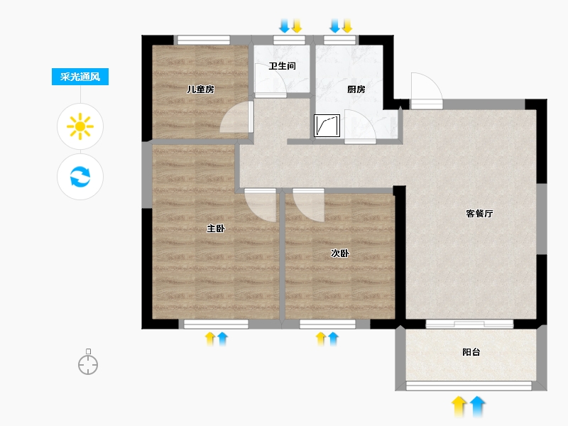 江西省-南昌市-鸿海满园-88.00-户型库-采光通风