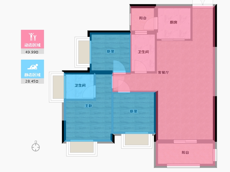 广东省-佛山市-樵顺家苑-70.00-户型库-动静分区