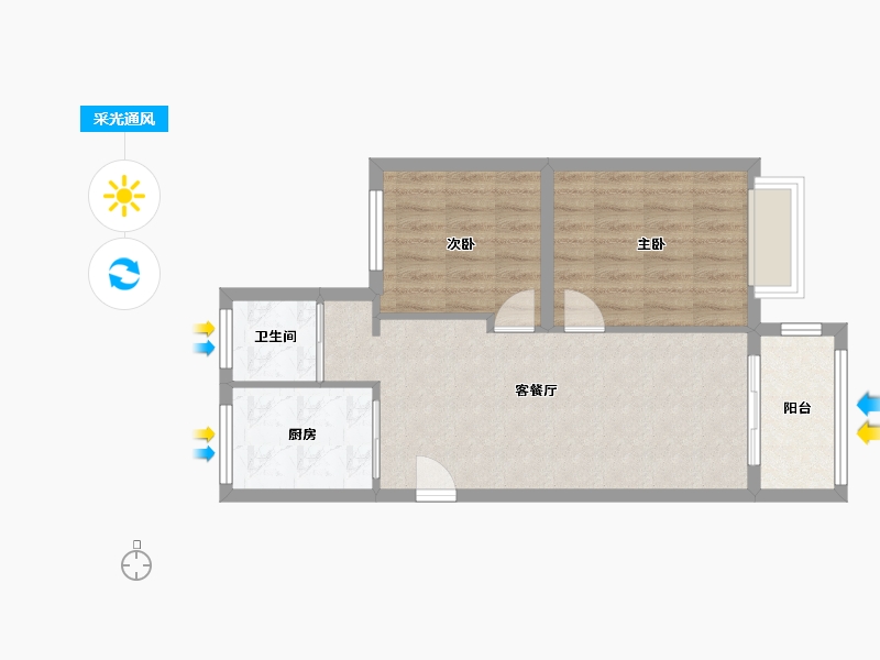 浙江省-宁波市-徐戎佳苑-56.75-户型库-采光通风