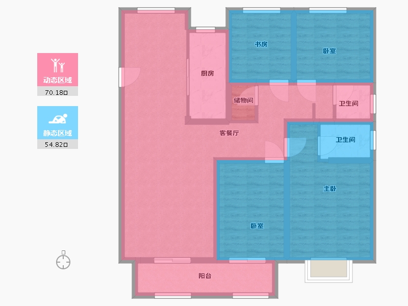 浙江省-嘉兴市-小桥人家-111.00-户型库-动静分区