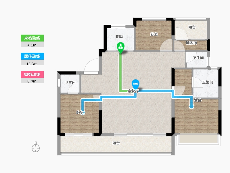 河南省-郑州市-新城时光印象-114.40-户型库-动静线