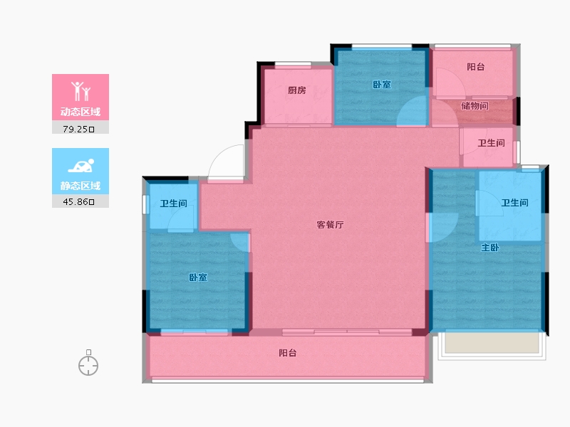 河南省-郑州市-新城时光印象-114.40-户型库-动静分区