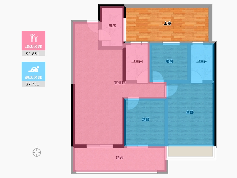 云南省-昆明市-安宁吾悦广场-94.33-户型库-动静分区