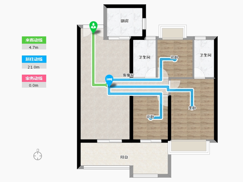 云南省-昆明市-绿地东海岸滇峰-86.84-户型库-动静线