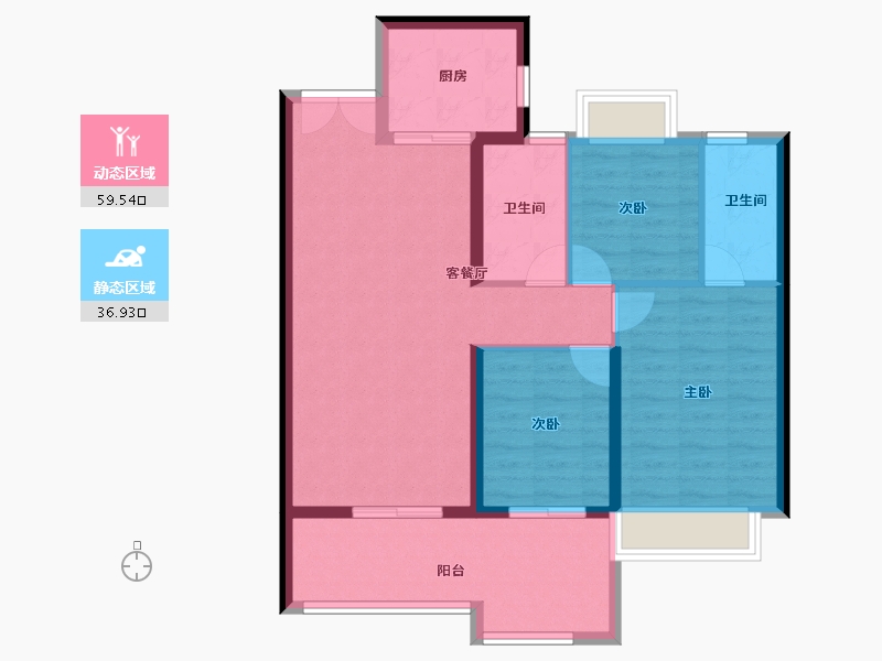 云南省-昆明市-绿地东海岸滇峰-86.84-户型库-动静分区