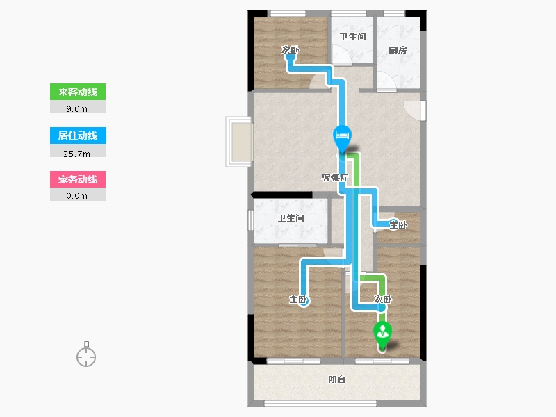 浙江省-宁波市-保利明玥春汀-91.95-户型库-动静线