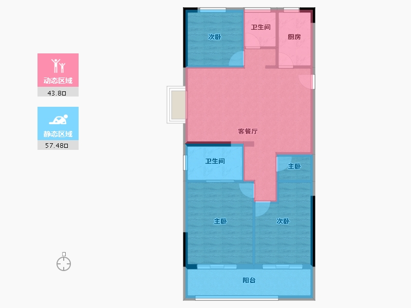 浙江省-宁波市-保利明玥春汀-91.95-户型库-动静分区