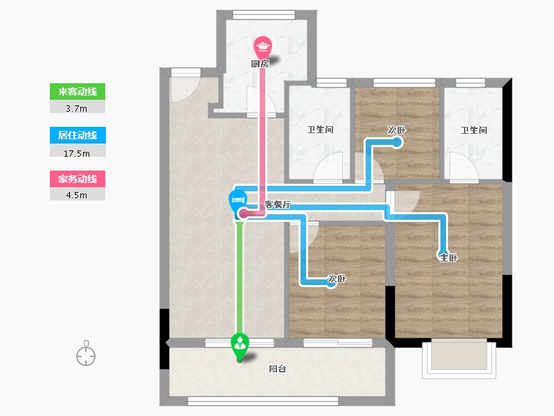 浙江省-宁波市-保利明玥春汀-70.12-户型库-动静线