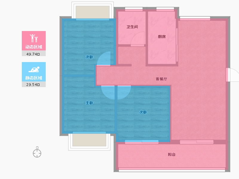 云南省-昆明市-万辉星城-71.58-户型库-动静分区