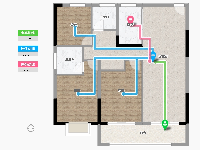 浙江省-宁波市-保利明玥春汀-94.78-户型库-动静线