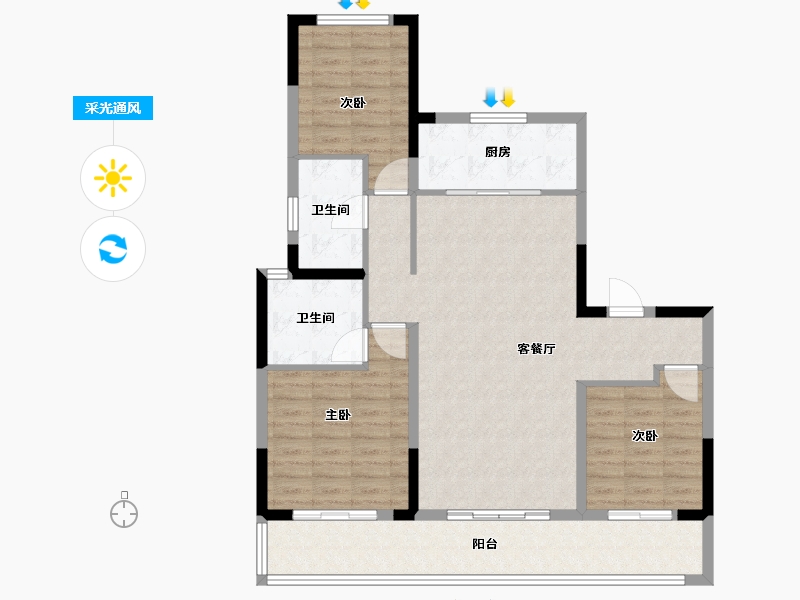 四川省-成都市-五矿香投桂语堂-102.40-户型库-采光通风