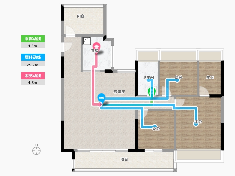 广东省-惠州市-华发旭辉铂钻花园-108.44-户型库-动静线