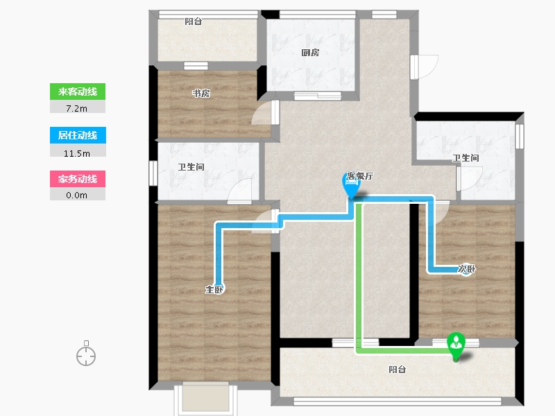 浙江省-台州市-绿城城投晓风印月-92.00-户型库-动静线