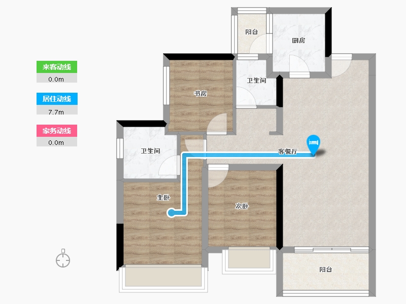 四川省-成都市-万达御湖龙湾-74.00-户型库-动静线