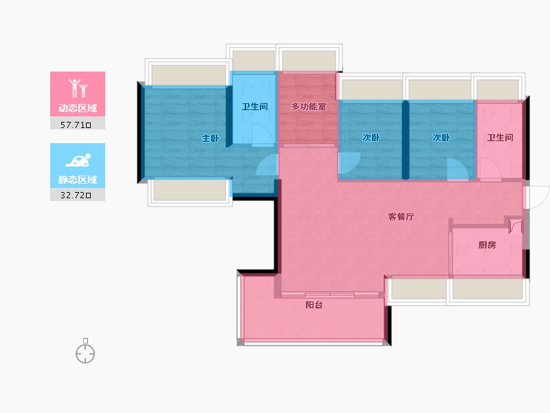 广东省-深圳市-深业山水东城-80.92-户型库-动静分区